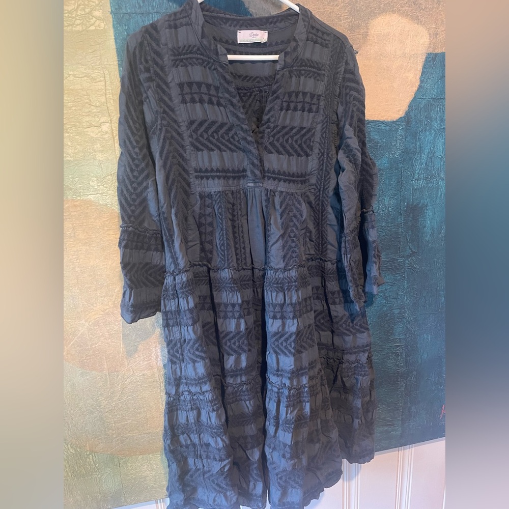 Devotion TWINS Black Textured Boho Dress